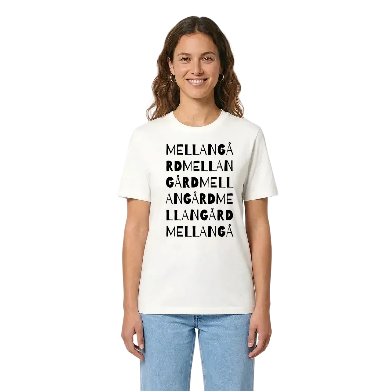 Mellangård ordlek t-shirt i miljö