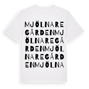 Mjölnaregården ordlek t-shirt – ekologisk bomull t-shirt från Pinshirt