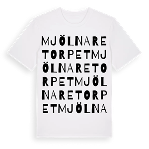 Mjölnaretorpet ordlek t-shirt – ekologisk bomull t-shirt från Pinshirt