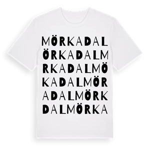Mörkadal ordlek t-shirt – ekologisk bomull t-shirt från Pinshirt