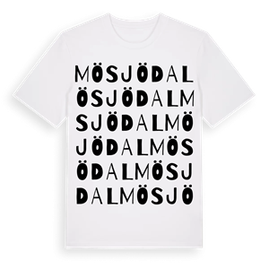 Mösjödal ordlek t-shirt – ekologisk bomull t-shirt från Pinshirt