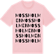 Pink Cotton t-shirt med Mossholmen ordlek t-shirt