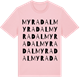 Pink Cotton t-shirt med Myradal ordlek t-shirt