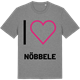 Mid Heather Gray t-shirt med Jag älskar Nöbbele t-shirt stort tryck