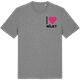 Mid Heather Gray t-shirt med Jag älskar Nöjet t-shirt litet tryck