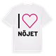 White t-shirt med Jag älskar Nöjet t-shirt stort tryck