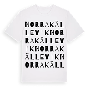 Norra Källevik ordlek t-shirt – ekologisk bomull t-shirt från Pinshirt