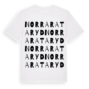 Norra Rataryd ordlek t-shirt – ekologisk bomull t-shirt från Pinshirt