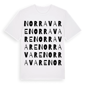 Norra Vare ordlek t-shirt – ekologisk bomull t-shirt från Pinshirt