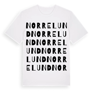 Norrelund ordlek t-shirt – ekologisk bomull t-shirt från Pinshirt