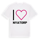 White t-shirt med Jag älskar Nyatorp t-shirt stort tryck