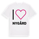 White t-shirt med Jag älskar Nygård t-shirt stort tryck