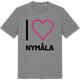 Mid Heather Gray t-shirt med Jag älskar Nymåla t-shirt stort tryck