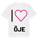 White t-shirt med Jag älskar Öje t-shirt stort tryck