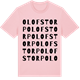 Pink Cotton t-shirt med Olofstorp ordlek t-shirt