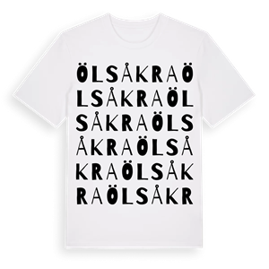 Ölsåkra ordlek t-shirt – ekologisk bomull t-shirt från Pinshirt