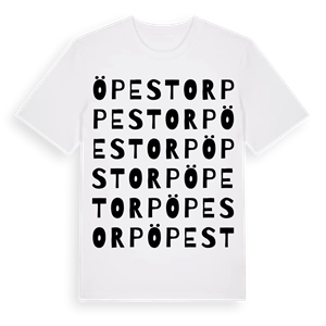 Öpestorp ordlek t-shirt – ekologisk bomull t-shirt från Pinshirt