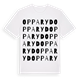 White t-shirt med Opparyd ordlek t-shirt