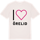 Vintage White t-shirt med Jag älskar Örelid t-shirt stort tryck