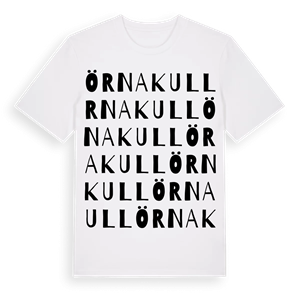 Örnakull ordlek t-shirt – ekologisk bomull t-shirt från Pinshirt