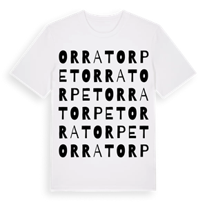 Orratorpet ordlek t-shirt – ekologisk bomull t-shirt från Pinshirt