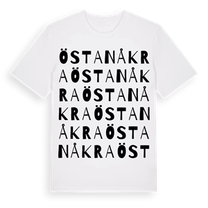 Östanåkra ordlek t-shirt – ekologisk bomull t-shirt från Pinshirt