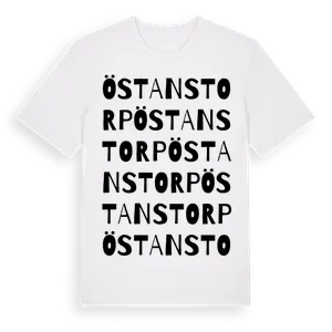 Östanstorp ordlek t-shirt – ekologisk bomull t-shirt från Pinshirt