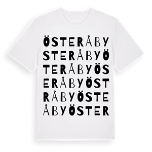Österåby ordlek t-shirt – ekologisk bomull t-shirt från Pinshirt