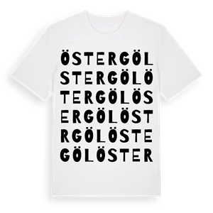 Östergöl ordlek t-shirt – ekologisk bomull t-shirt från Pinshirt