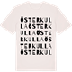 Vintage White t-shirt med Österkulla ordlek t-shirt
