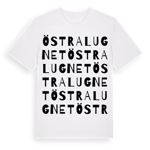 Östra Lugnet ordlek t-shirt – ekologisk bomull t-shirt från Pinshirt
