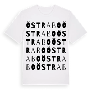 Östrabo ordlek t-shirt – ekologisk bomull t-shirt från Pinshirt