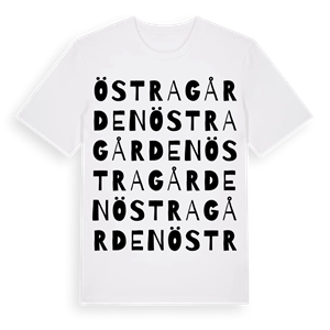 Östragården ordlek t-shirt – ekologisk bomull t-shirt från Pinshirt