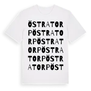 Östratorp ordlek t-shirt – ekologisk bomull t-shirt från Pinshirt