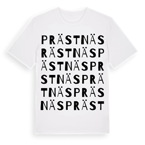Prästnäs ordlek t-shirt – ekologisk bomull t-shirt från Pinshirt