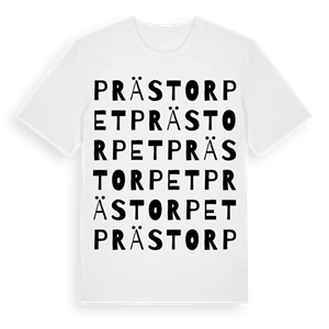 Prästorpet ordlek t-shirt – ekologisk bomull t-shirt från Pinshirt