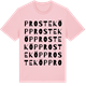 Pink Cotton t-shirt med Prosteköp ordlek t-shirt