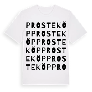 Prosteköp ordlek t-shirt – ekologisk bomull t-shirt från Pinshirt