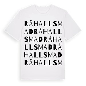 Råhallsmad ordlek t-shirt – ekologisk bomull t-shirt från Pinshirt