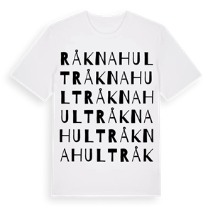 Råknahult ordlek t-shirt – ekologisk bomull t-shirt från Pinshirt