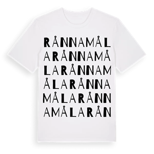 Rånnamåla ordlek t-shirt – ekologisk bomull t-shirt från Pinshirt