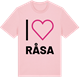 Pink Cotton t-shirt med Jag älskar Råsa t-shirt stort tryck