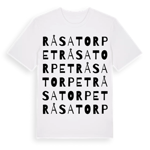Råsatorpet ordlek t-shirt – ekologisk bomull t-shirt från Pinshirt