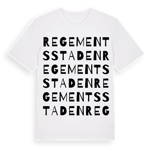Regementsstaden ordlek t-shirt – ekologisk bomull t-shirt från Pinshirt