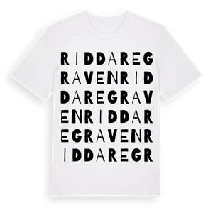 Riddaregraven ordlek t-shirt – ekologisk bomull t-shirt från Pinshirt