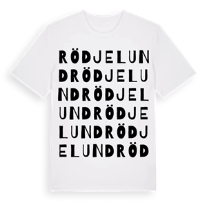 Rödjelund ordlek t-shirt – ekologisk bomull t-shirt från Pinshirt