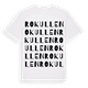 White t-shirt med Rokullen ordlek t-shirt