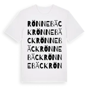 Rönnebäck ordlek t-shirt – ekologisk bomull t-shirt från Pinshirt