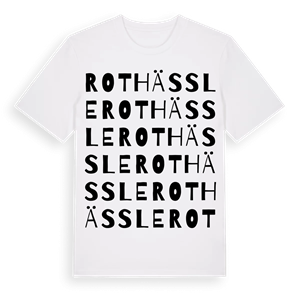 Rothässle ordlek t-shirt – ekologisk bomull t-shirt från Pinshirt