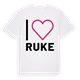 White t-shirt med Jag älskar Ruke t-shirt stort tryck